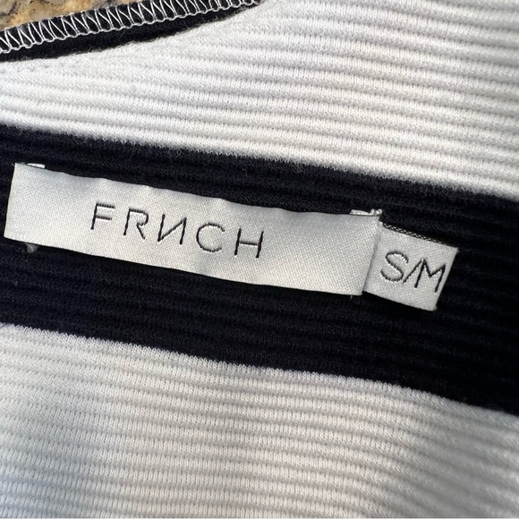 FRNCH Nautical Classics Ladies Stripe Boxy Tee Dress Black white size M pocket - Picture 3 of 9